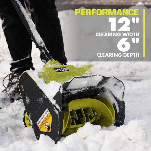 RYOBI 40V Cordless Electric Snow Shovel With 4.0 Ah Battery And Charger - 12 in