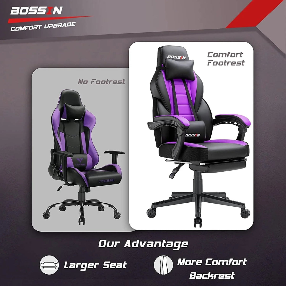 Racing Style Gaming Chair, 300 lbs Big And Tall High Back Computer Chair