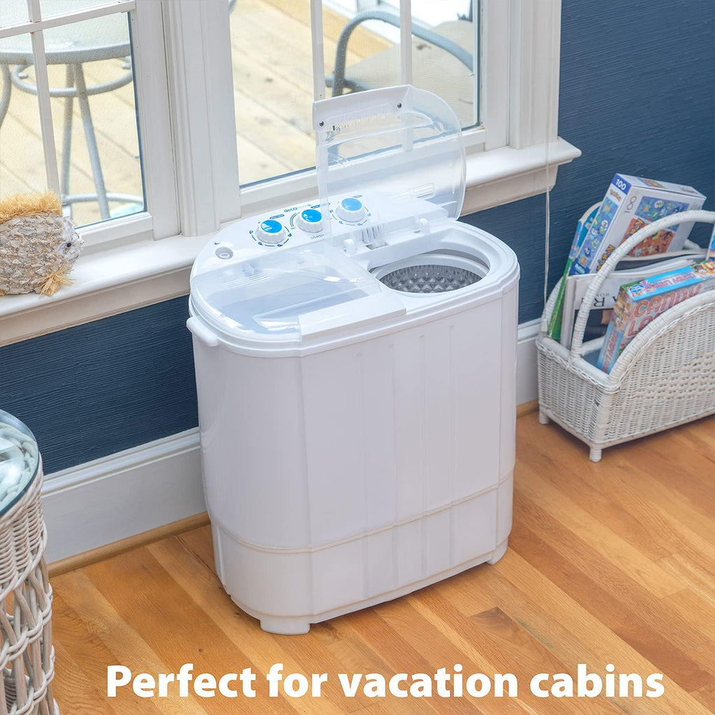 Deco Home Portable Twin Tub Washing Machine With Gravity Drainage System