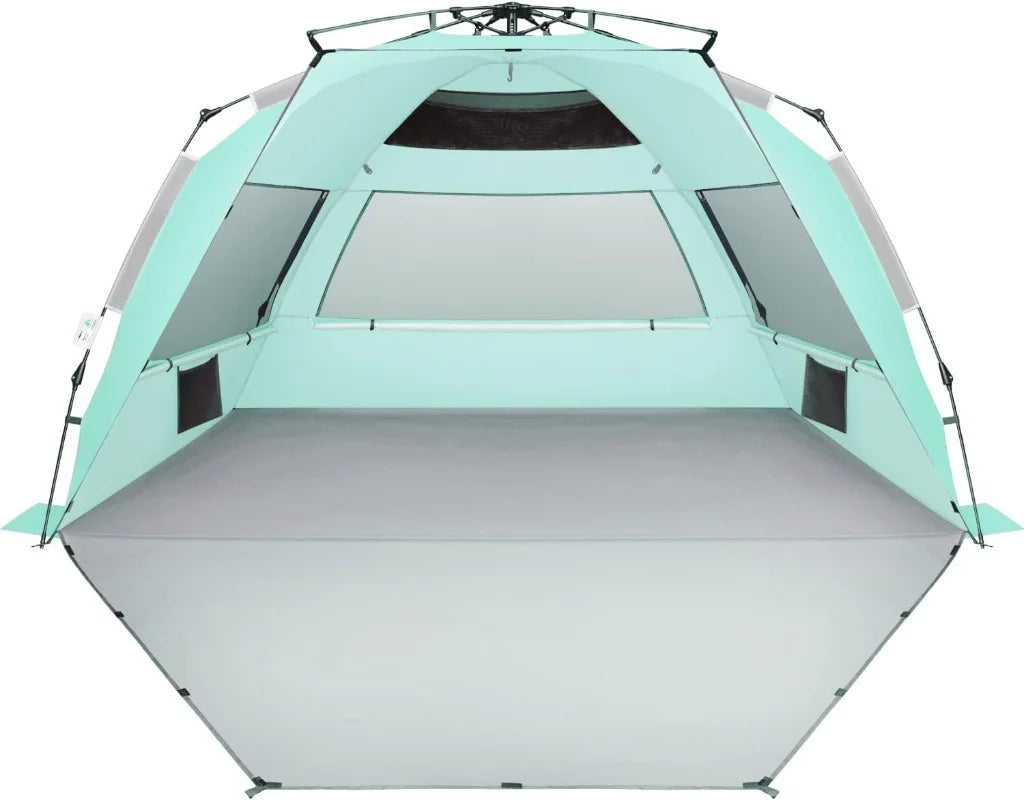 Large Pop Up Beach Tent Sun Shelter, 5-6 Person, 98.4in L x 55in D x 58in H