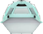 Large Pop Up Beach Tent Sun Shelter, 5-6 Person, 98.4in L x 55in D x 58in H