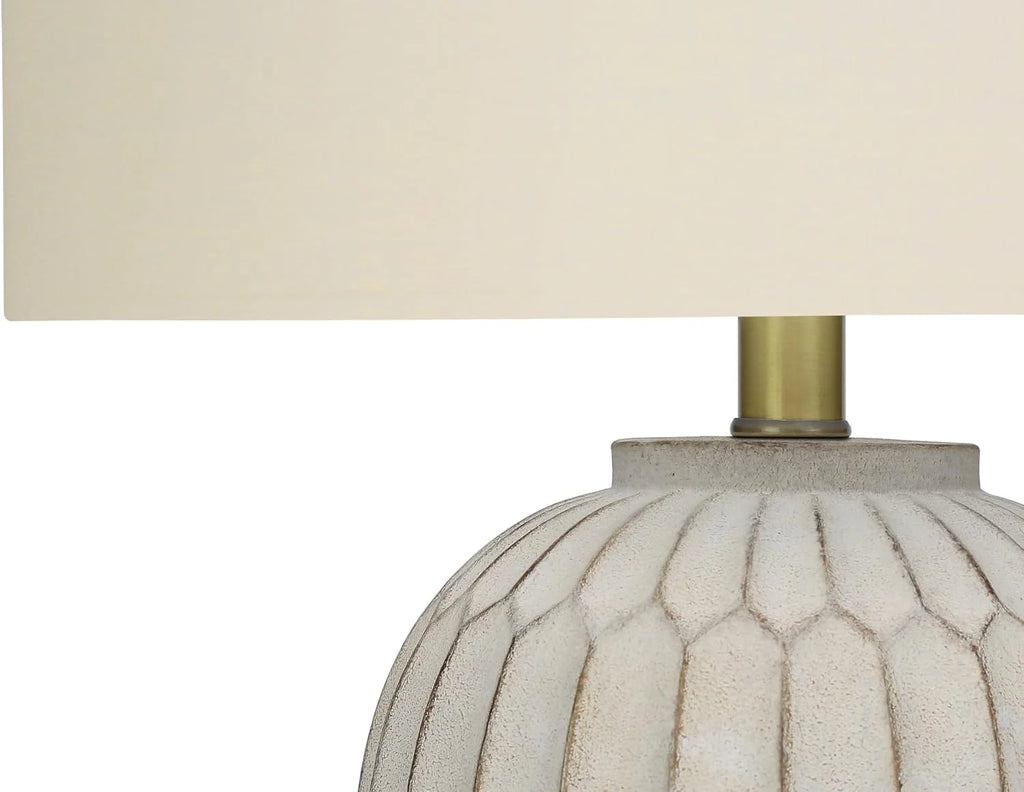 Table Lamp, Cream Resin, 14.5 in L x 14.5 in W x 24 in H - 9720