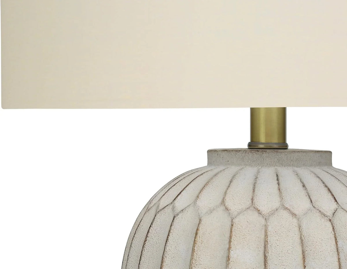 Table Lamp, Cream Resin, 14.5 in L x 14.5 in W x 24 in H - 9720