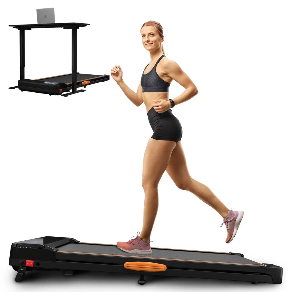 CoolHut Under Desk Treadmill With Manual Incline, 2.5HP, 265lbs