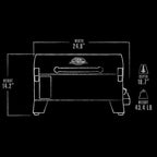 Pit Boss Table Top Wood Pellet Grill, Black, 7 lb Hopper, 24.8 in L x 18.7 in W x 14.2 in H - PB150PPG 11091