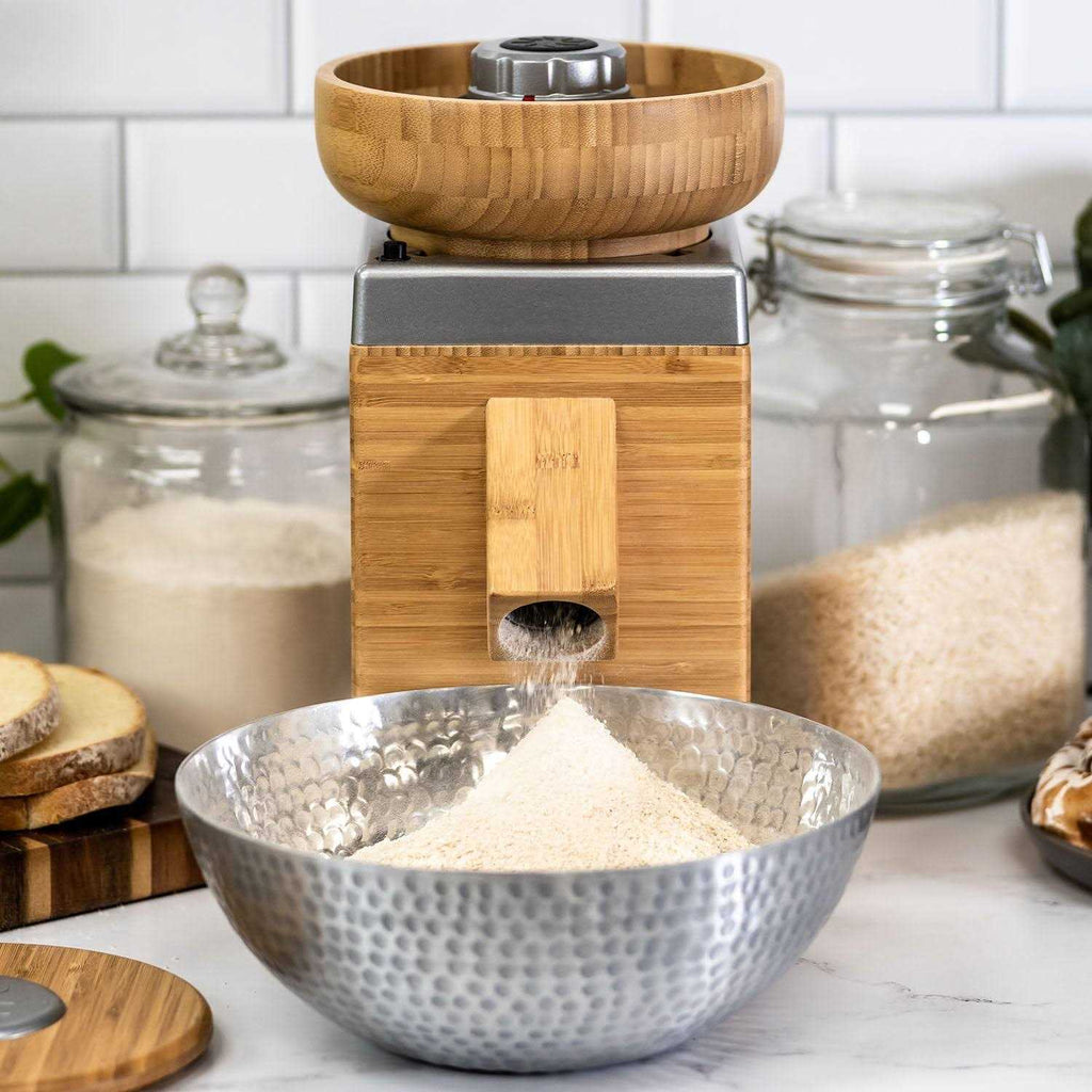 NutriMill Harvest Grain Mill With Bamboo Cabinet - Harvest