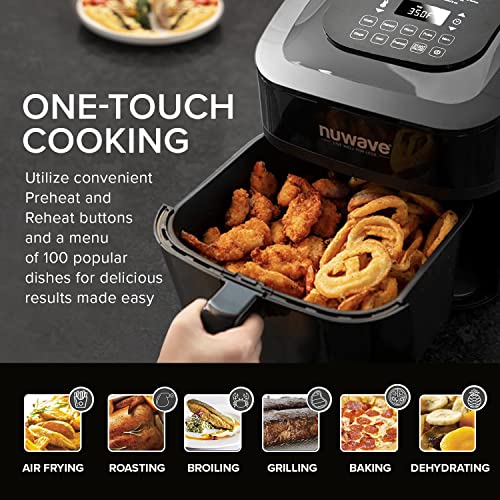 Nuwave Brio 8 Qt Air Fryer, 1800W, 50-400F Temperature Controls