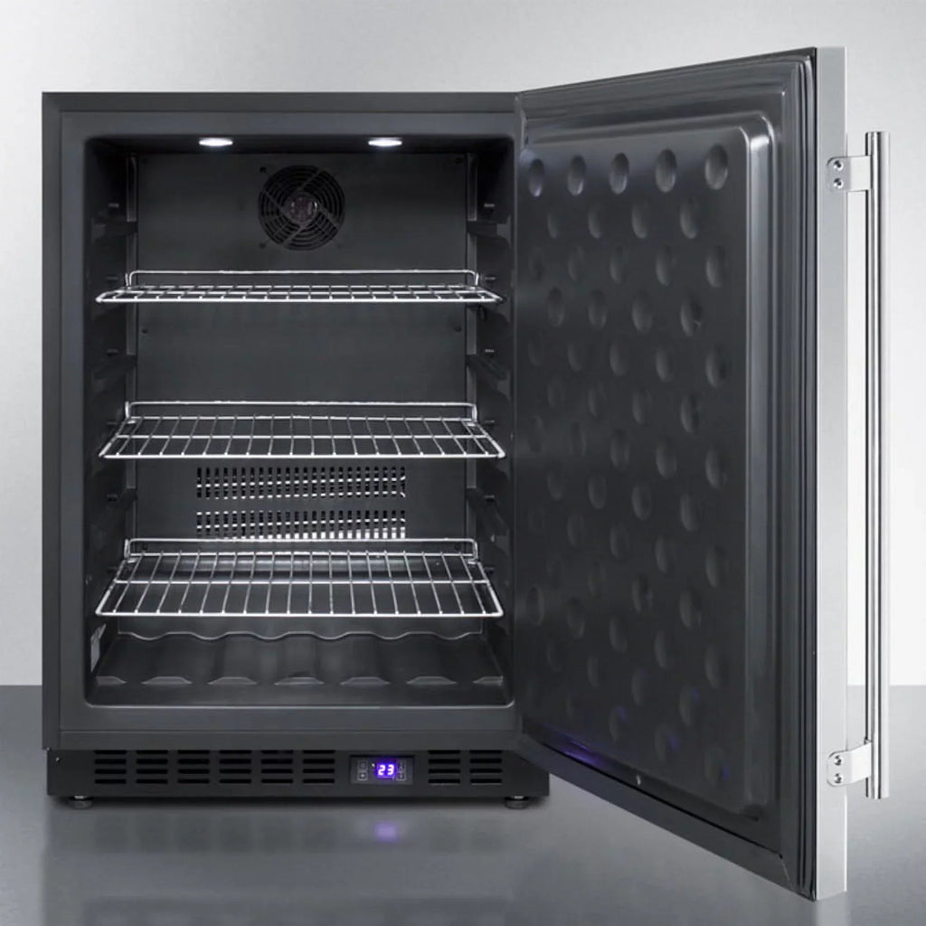 Outdoor All-Freezer, 24 in Wide, Black Cabinet