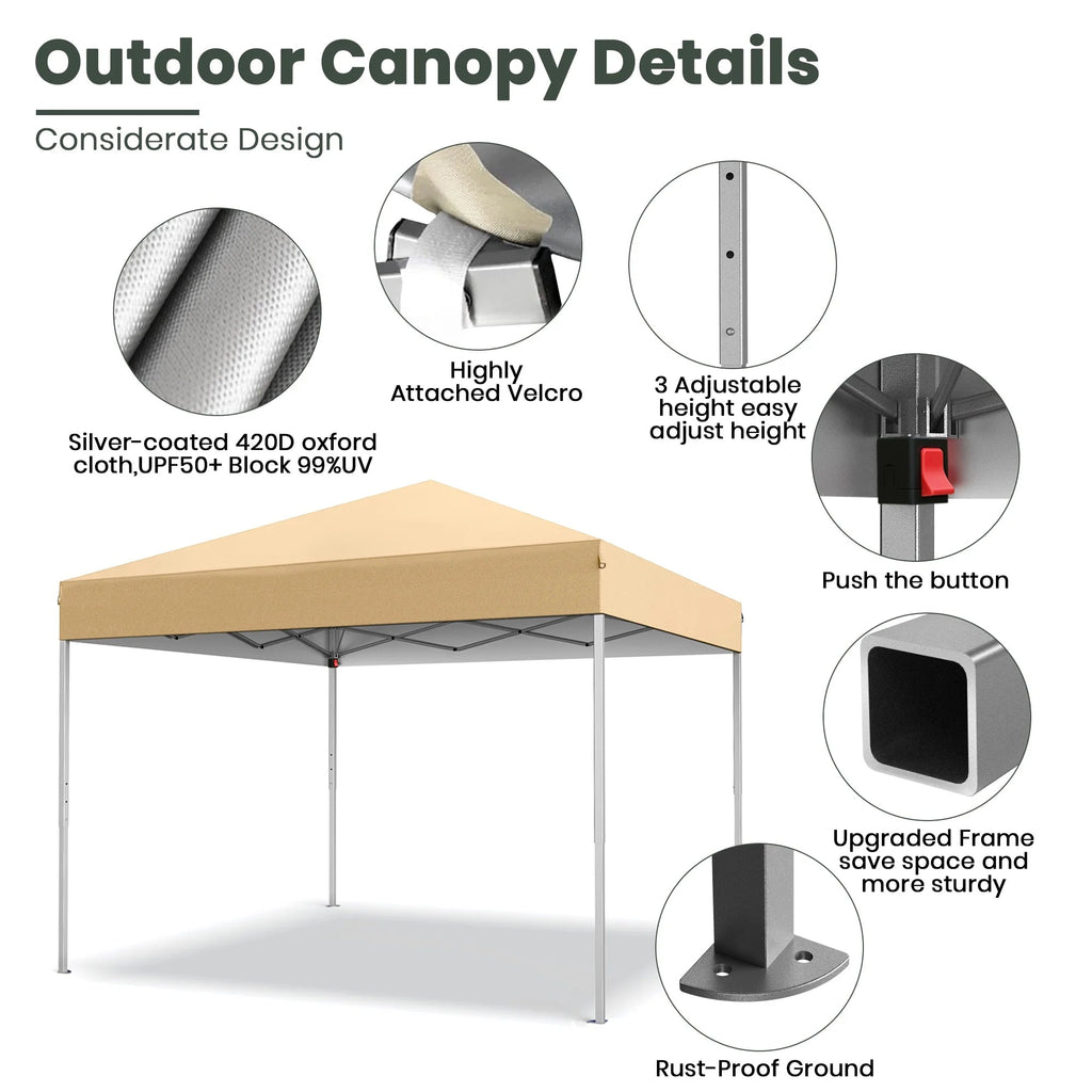 GVDV 10x10 ft Easy Pop Up Outdoor Canopy Tent - Blue