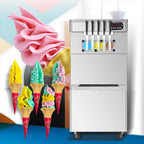 Kolice Commercial Soft Serve Ice Cream Machine, 5 Flavors, 3 x 7L Upper Tanks, 110V 60HZ, 2KW