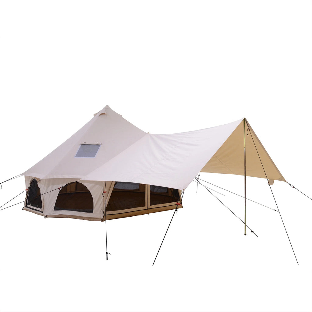 White Duck Outdoors Regatta Bell Tent Awning, Desert Red, 10 ft - Complete Canopy With Poles