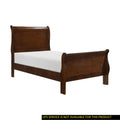 Homiyad Twin Size Sleigh Bed Brown Cherry Finish - Louis Philipe