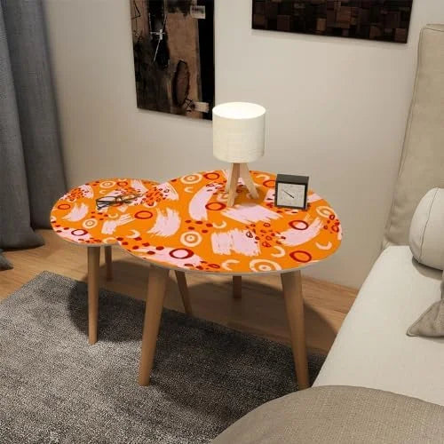 LNSETGC Small Coffee Nesting Tables With Colorful Embroidery Border