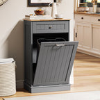 HARIPUL Single Tilt-Out Trash Cabinet For 13 Gallon Waste Bin, White
