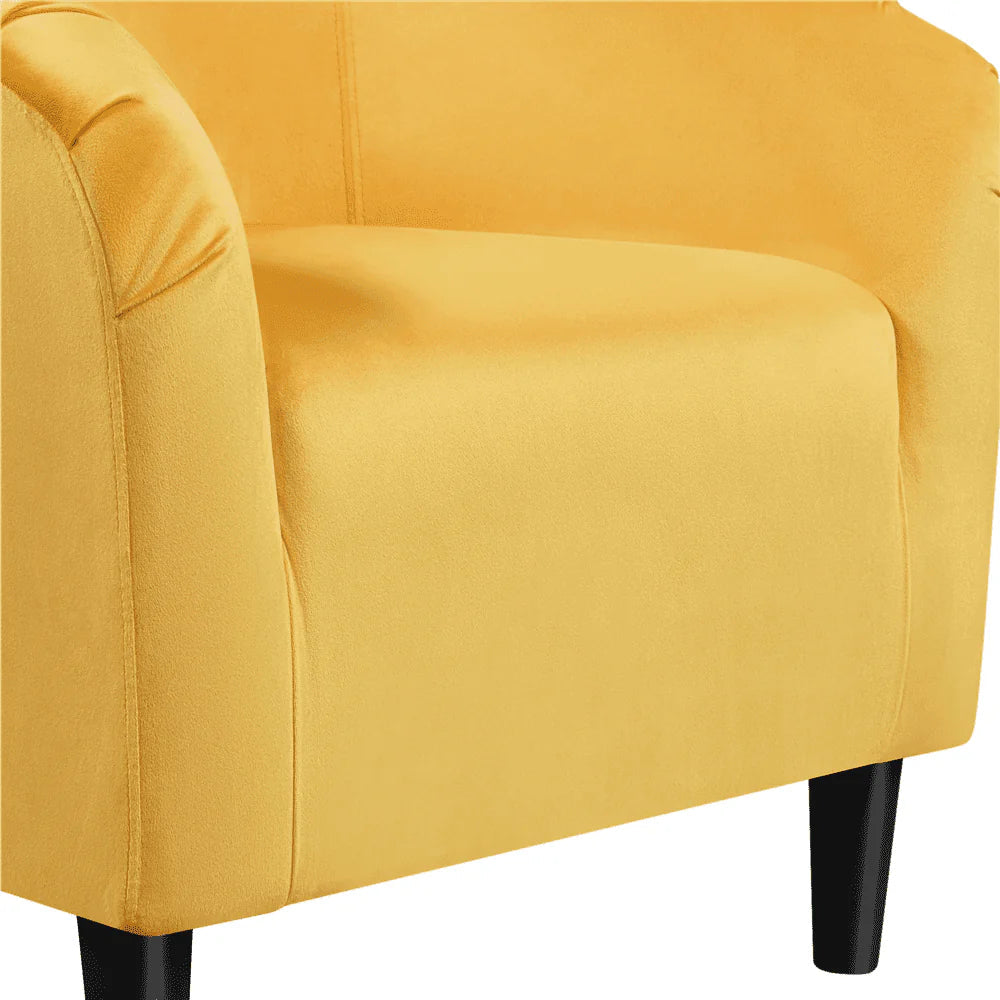 Easyfashion Tub Chairs Set Of 2 - Yellow Velvet