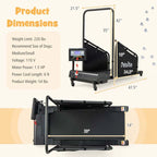 Dog Treadmill Pet Running Machine, 200 lbs Capacity, 1.4 inch LCD Screen - Black