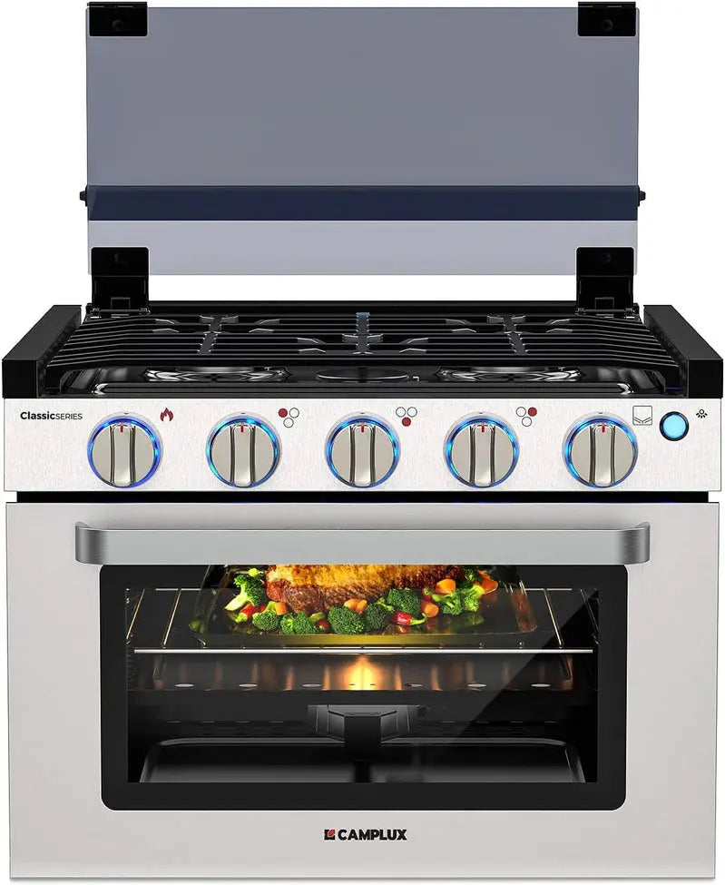 Liquefied Petroleum Gas Stove Oven Combo, 21 in High, 3 Burners, 1.8 cu ft