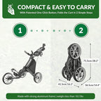 3-Wheel Foldable Golf Push Cart With Foot Brake - CaddyLite EZ V8