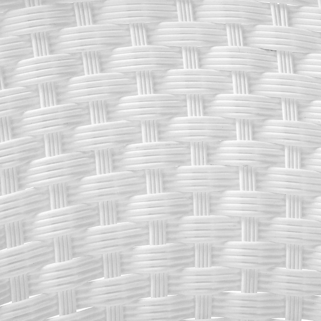 Jeco Resin Wicker Outdoor Patio Rocker Chair And End Table Set, 3-Piece, White