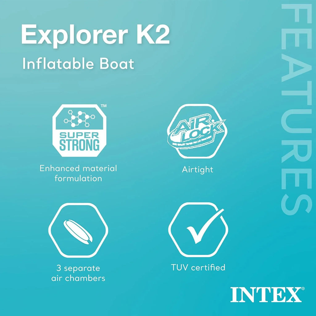 Explorer K2 Inflatable Kayak Set, 2-Person, Yellow, 400 lb Capacity - Explorer K2