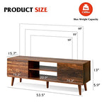WLIVE Mid-Century TV Stand For 50/55/60inch TVs, 53.6in W x 15.7in D x 18.9in H
