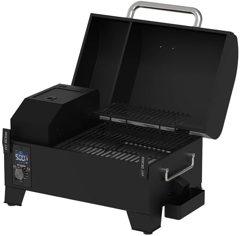 Pit Boss Table Top Wood Pellet Grill, Black, 7 lb Hopper, 24.8 in L x 18.7 in W x 14.2 in H - PB150PPG 11091