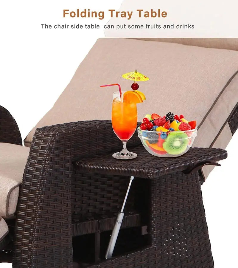 Weatherproof Outdoor Recliner Chair - 330 lbs Capacity, Steel Frame