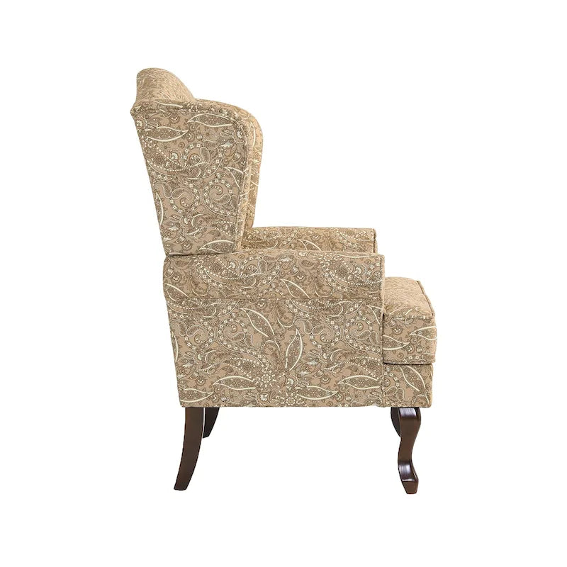 Traditional Wingback Upholstered Accent Chairs, Set of 2, 31 W x 31.8 D x 42.9 H