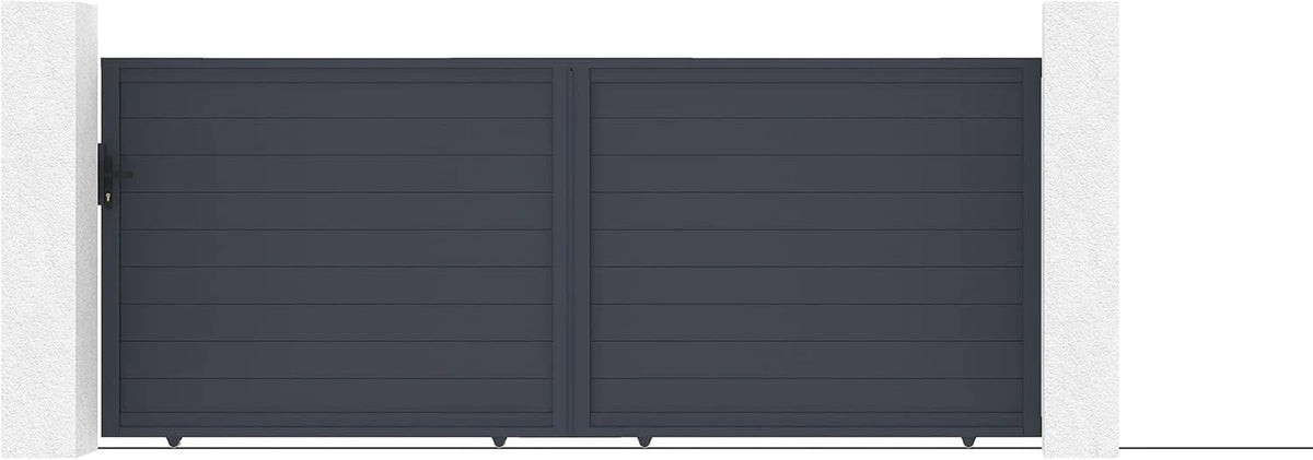 Casanoov Aluminium Folding Driveway Gate 4m x 160cm Grey - KIT-000024