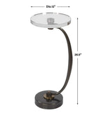 Bailey Street Home Drink Table 26.5 inch Polished Nickel Plated/Crystal Finish - 208-Bel-4541995