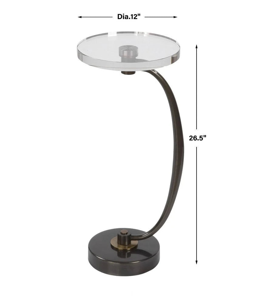 Bailey Street Home Drink Table 26.5 inch Polished Nickel Plated/Crystal Finish - 208-Bel-4541995