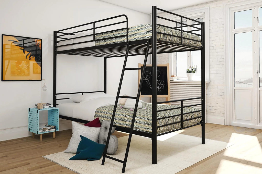 Mainstays Convertible Twin Over Twin Metal Bunk Bed - Black