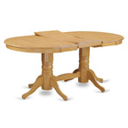HomeStock 7Pc Oval Dining Room Table Set With Linen Beige Fabric Parson Chairs And Oak Chair Legs - Asian Allure