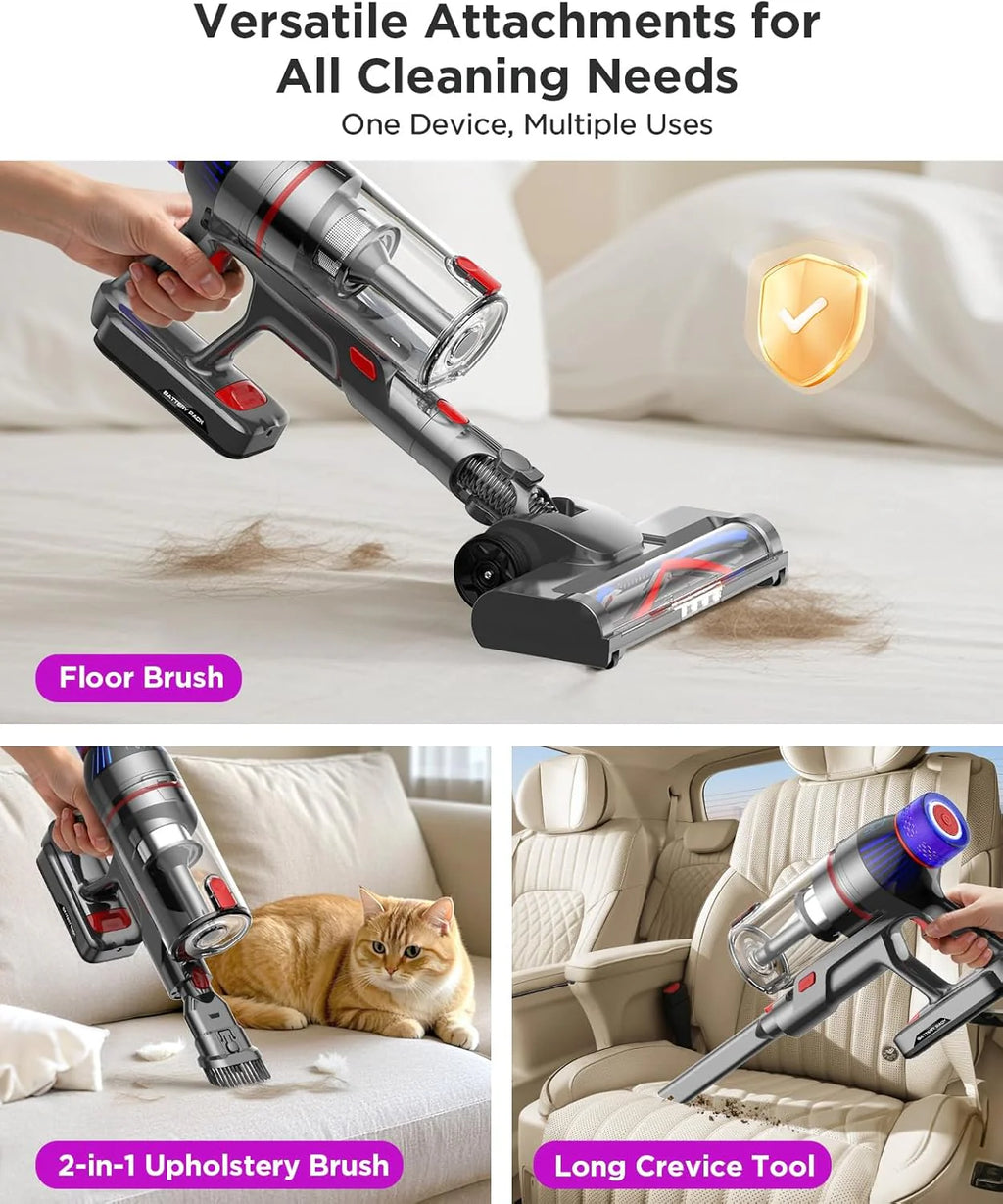 Senville Cordless Stick Vacuum Cleaner - 550W, 55 Min Runtime
