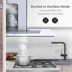 Wall Mount Range Hood 30 inch Convertible Tempered Glass 3-Speed 450 CFM - 3375B