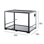 REPTIZOO Reptile Knock-Down Full View Natural Terrarium, Black, 24 x 18 x 18 inches