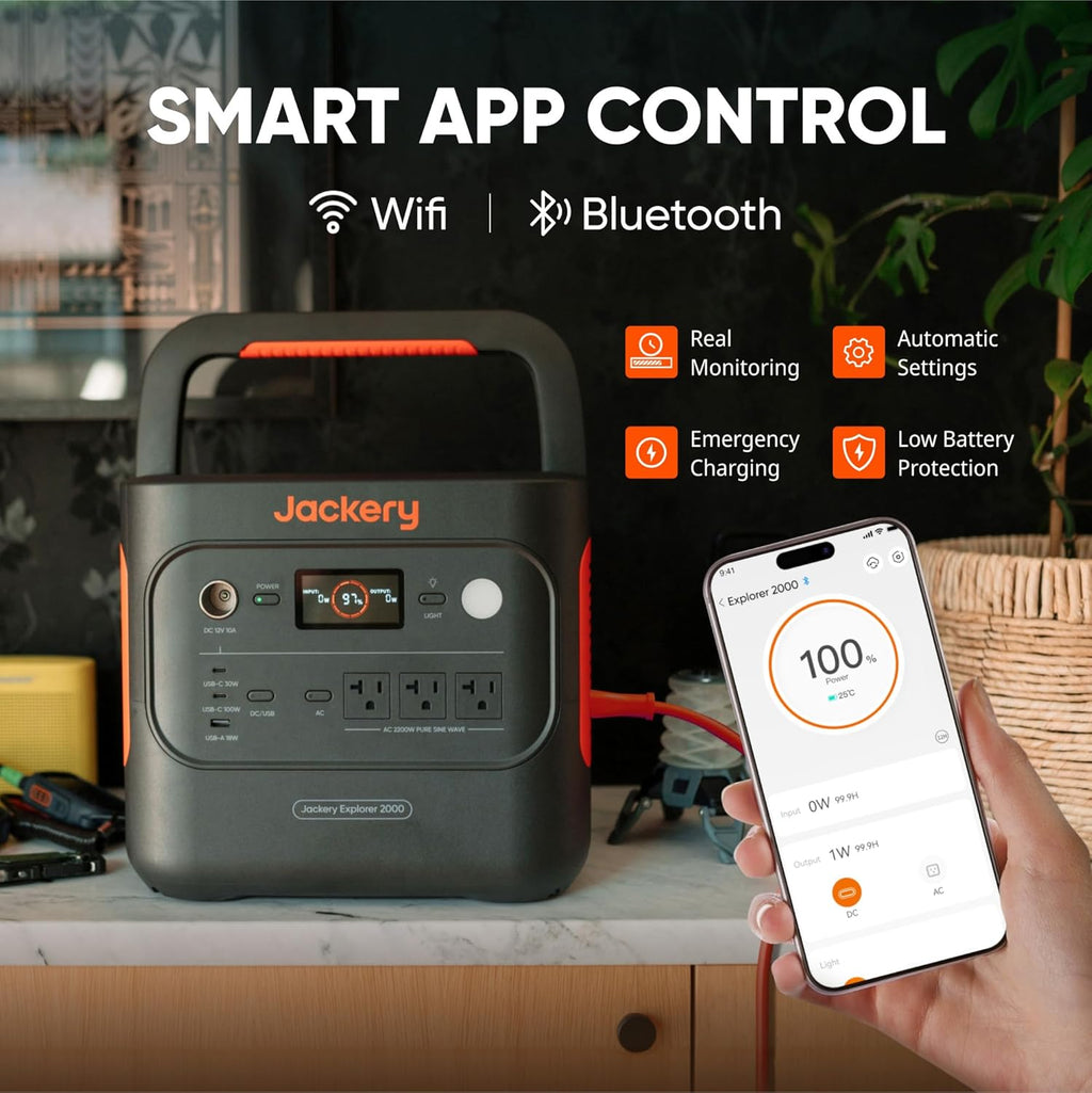 Jackery Portable Power Station 2042Wh LiFePO4 2200W USB-C PD 100W - Explorer 2000 v2