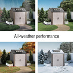 Rubbermaid Resin Outdoor Storage Shed With Floor, 7 x 7 Ft, Gray