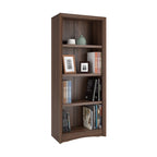 CorLiving Quadra Brown Engineered Wood Tall Adjustable 4-Shelf Vertical Bookcase