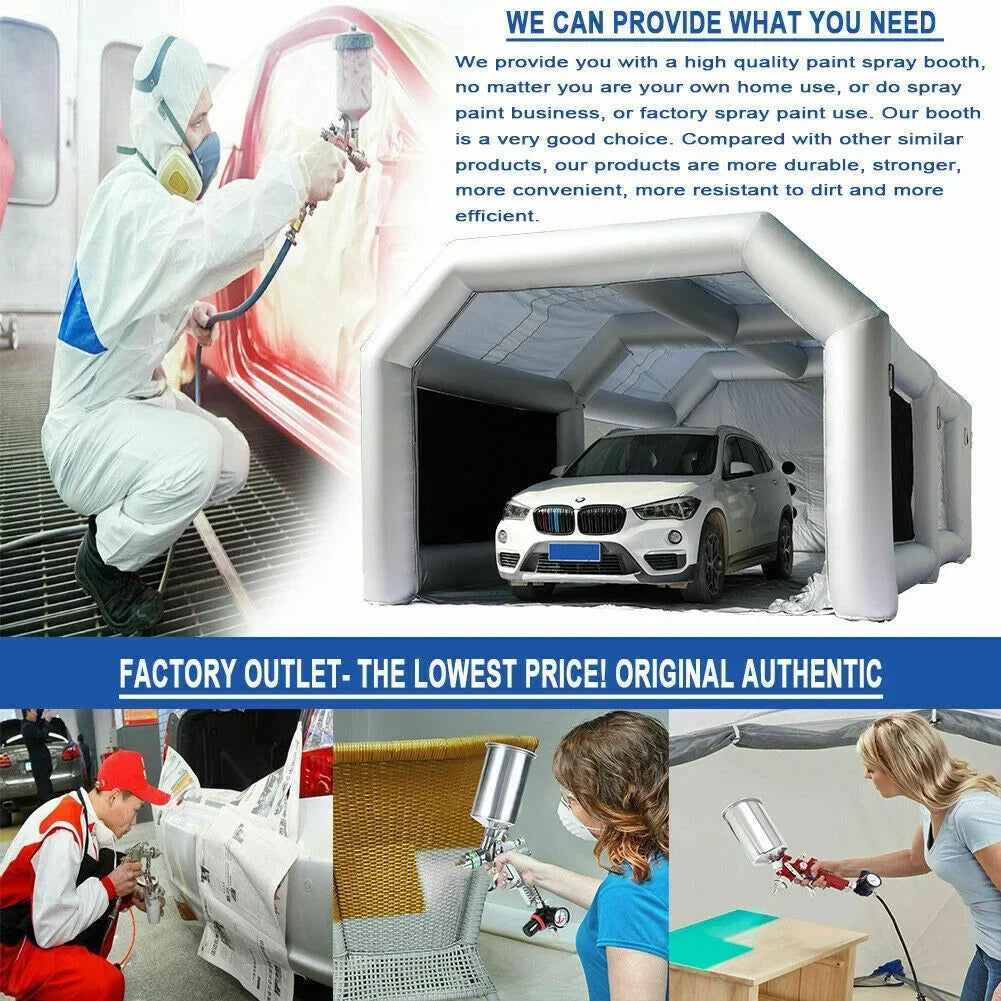 Urbanest Inflatable Spray Paint Booth 28x15x11FT With 2 Blowers - 950W And 350W