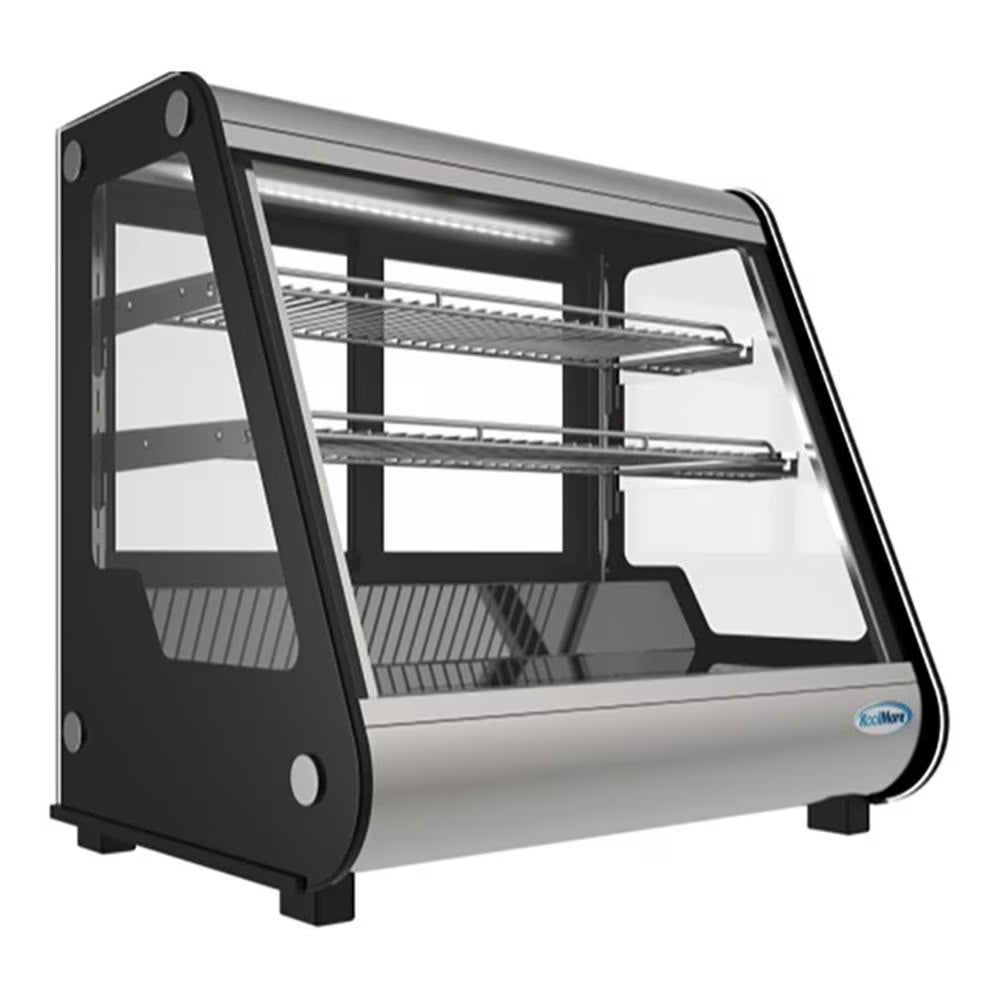 KoolMore 35 inch NSF Commercial Countertop Refrigerator Display Case, 5.6 Cu. Ft., Black And Stainless Steel - CDC-5C-BK