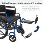 Blue Racing-Style Wheelchair With Swing-Away Footrests, 18 Inches - 530-1-G