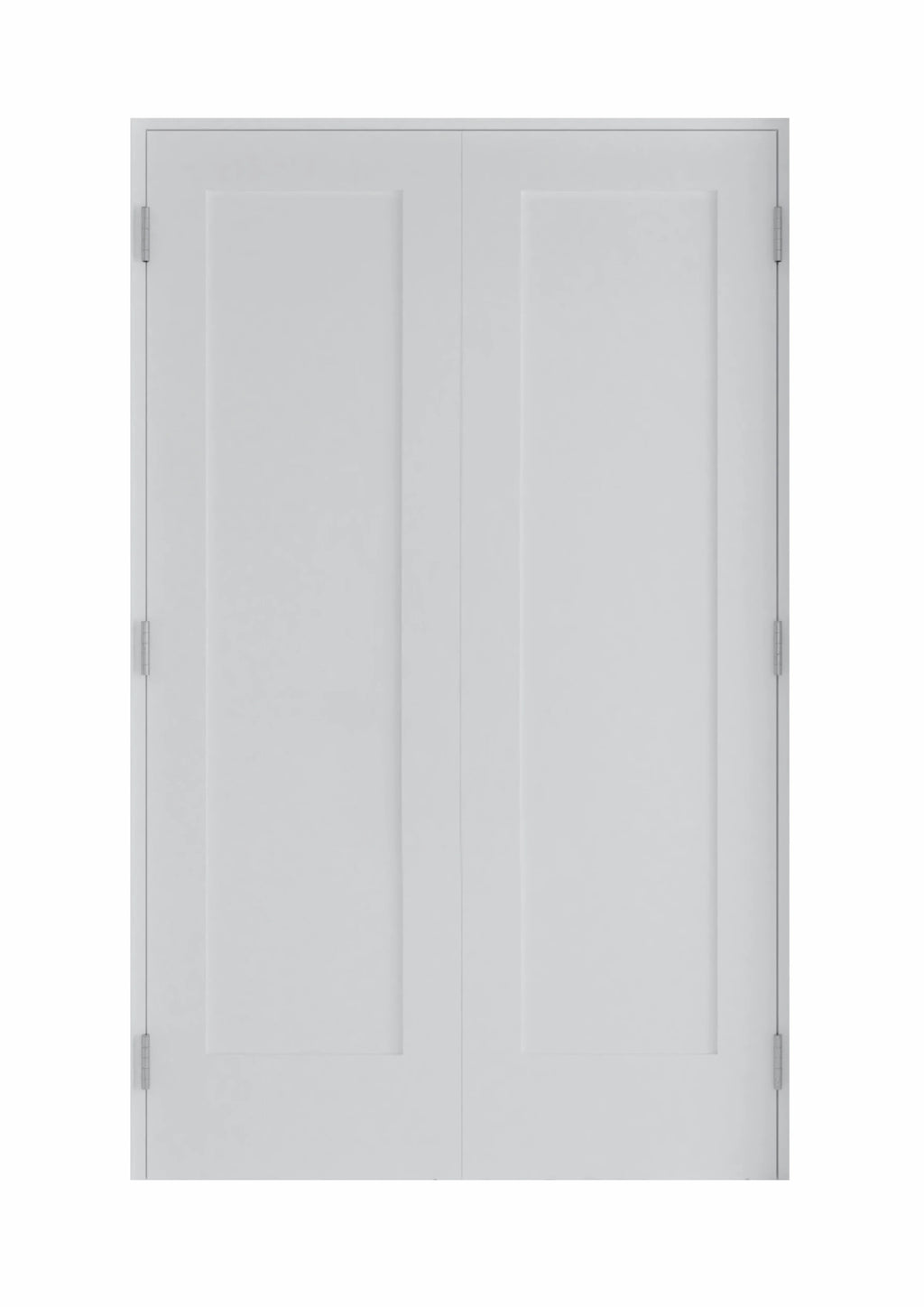 60 in x 80 in Bi-Parting Solid Core White Primed Composite Double Prehung French Door With Catch Ball Bronze Hinges