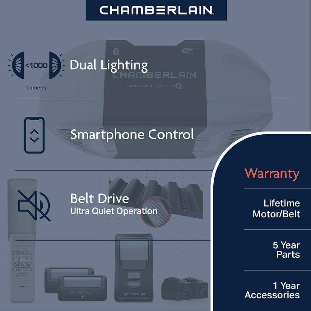 Chamberlain 3/4 HP Smart Quiet Belt Drive Garage Door Opener - B4505T