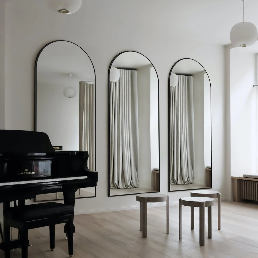Arched Full Length Floor Mirror With Aluminum Alloy Frame - 65x22, 71x24, 71x28, 71x32