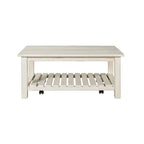 Bowery Hill Solid Wood Barn Door Coffee Table - Antique White