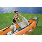 Bestway Inflatable Kayak Set With 2 Seats, Orange And Black - Hydro Force Lite Rapid X2