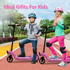 iRerts Kids Electric Scooter 12V 45W With Front Light, Rear Brake And Colorful Deck Light - Pink