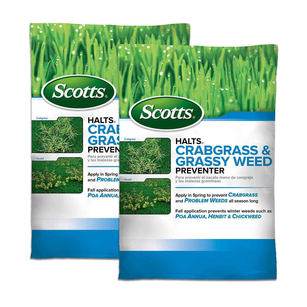 Scotts Halts Crabgrass & Grassy Weed Preventer - 2 x 10.06 lb Bags, 10,000 sq ft