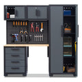 HPDMC 7-Piece Metal Garage Cabinet System With 4-Drawer Roller Cabinet, 47.2 in Workbench And Pegboards